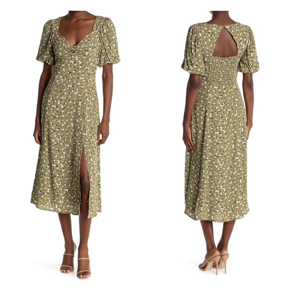 ASTR the Label Bubble Sleeve Sweetheart Dress